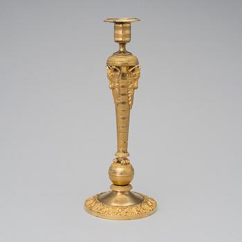 A RUSSIAN CANDLESTICK, ormolu, Moscow ca 1820.