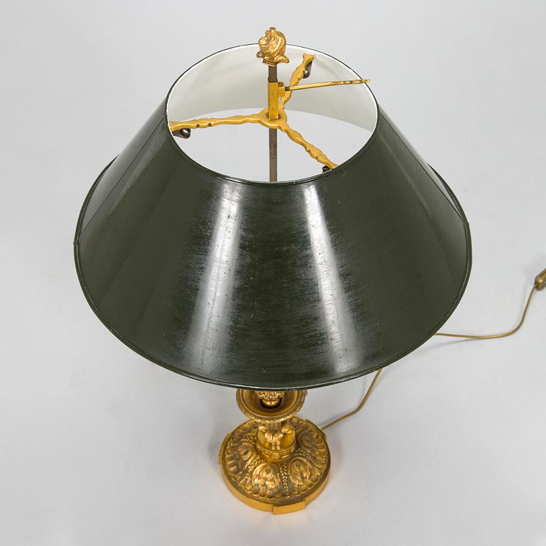 A Louis XVI style bouillotte table lamp, France early 20th century.