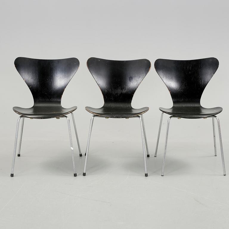 STOLAR, 3 st, "Sjuan", Arne Jacobsen, Fritz Hansen.