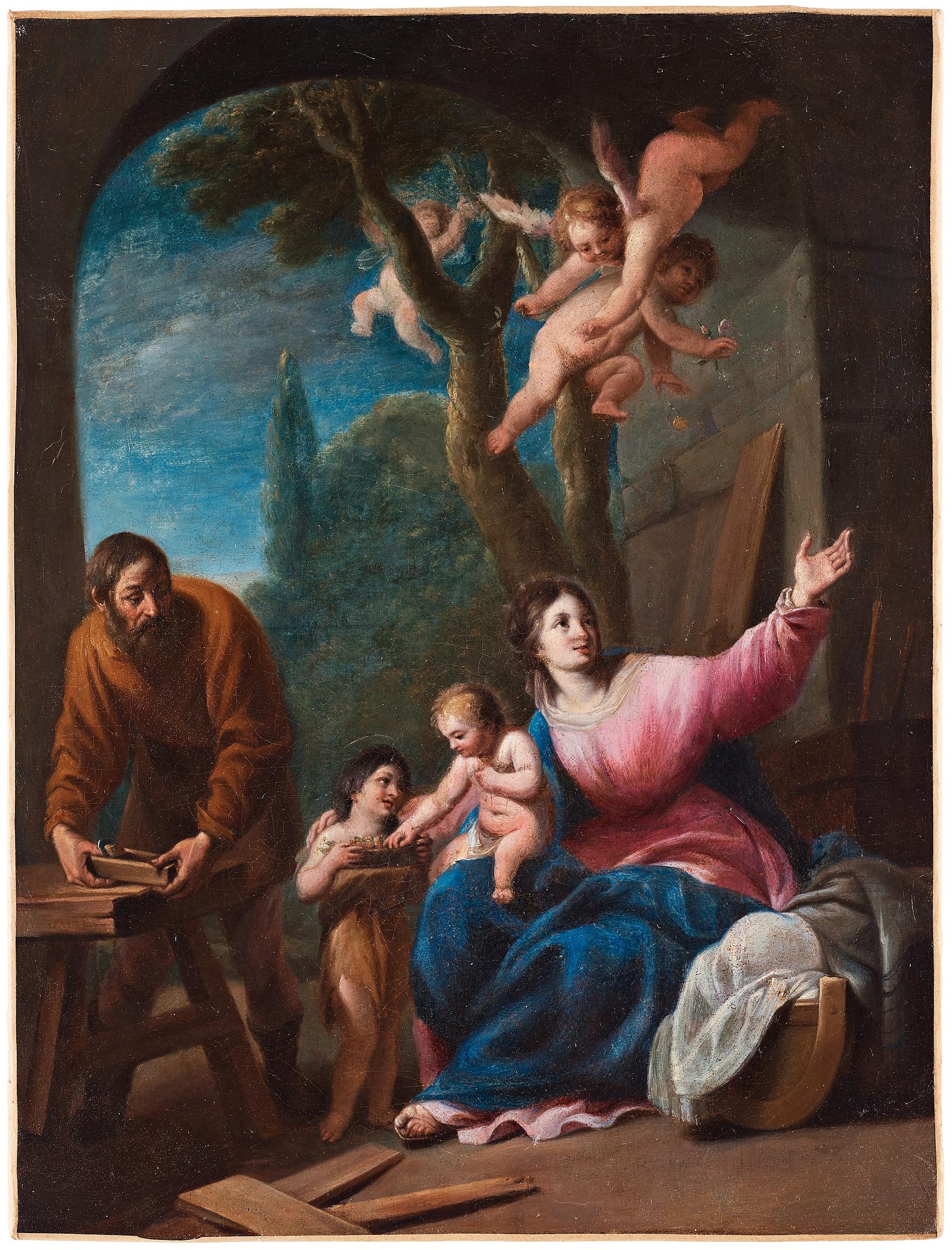 OKÄND KONSTNÄR, 1600-tal. Den heliga familjen.