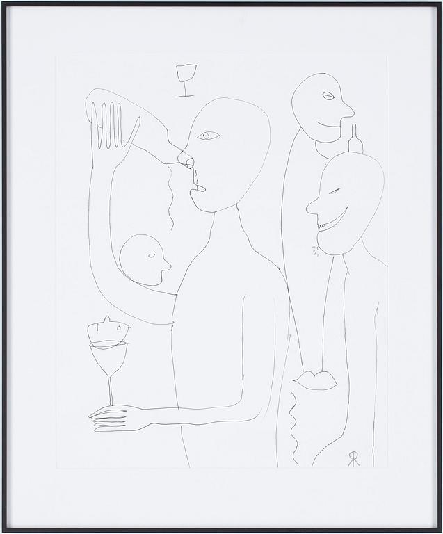 ROGER RISBERG, tuschteckning, monogramsignerad.
