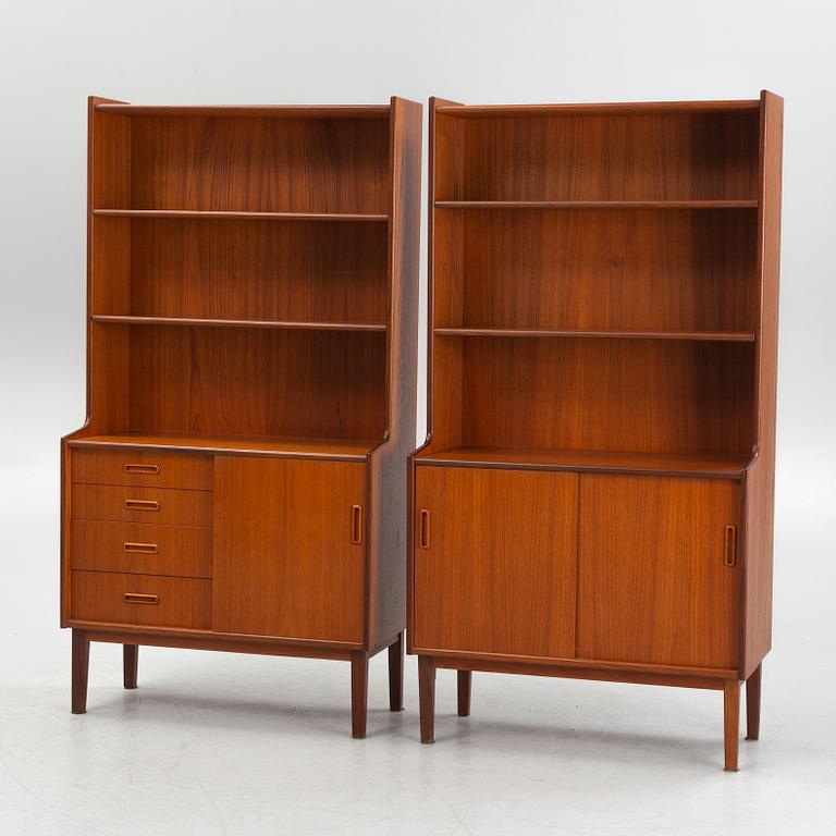 A pair of Scandinavian bookshelves, 1960's.