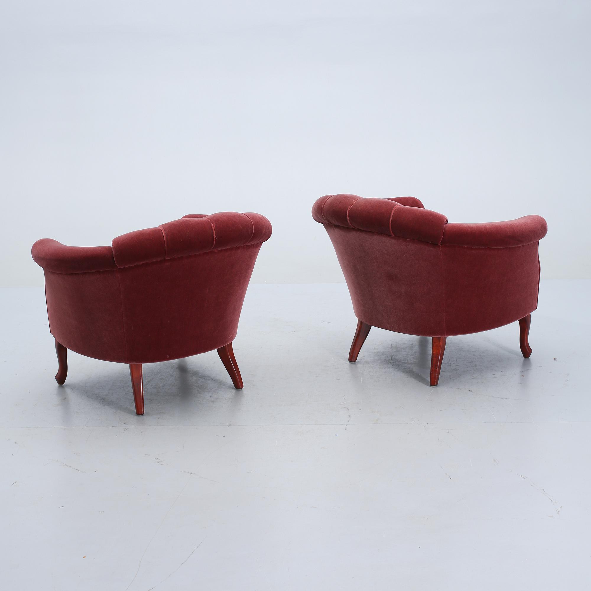 FÅTÖLJER, ett par, Bröderna Andersson, 1900-talets andra hälft.