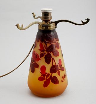 LAMPFOT, glas, Émile Gallé, Frankrike, tidigt 1900-tal.