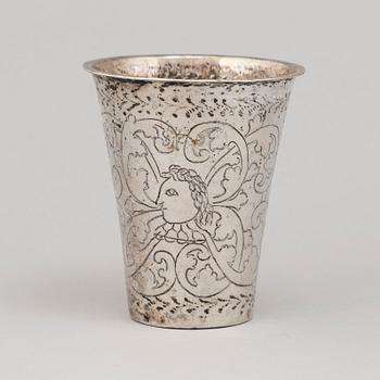 A Swedish 18th century silver beaket, mark of Casimir Friedrich Meidts, Karlskrona 1731.