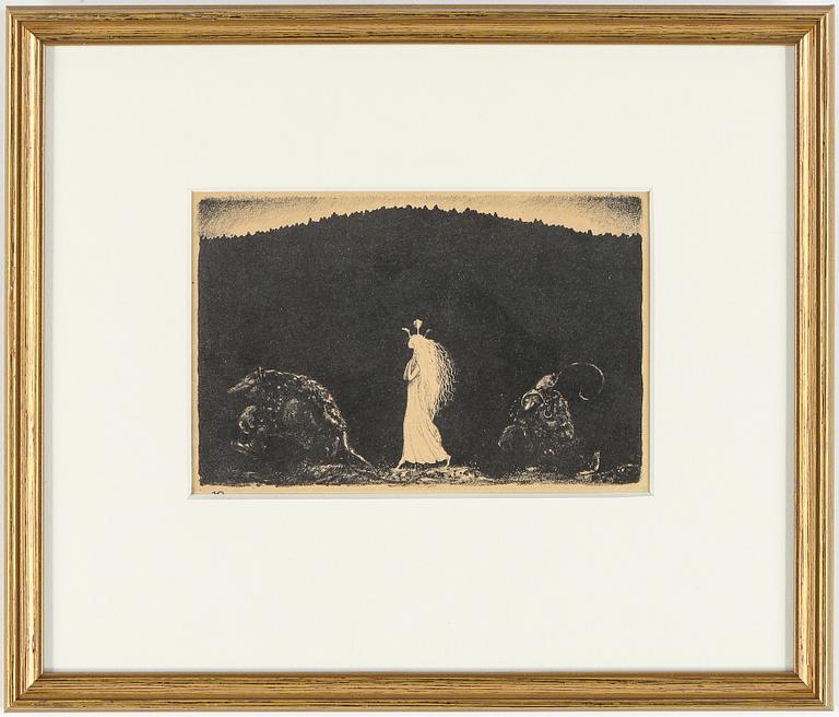 JOHN BAUER, 10 litografier, ur sviten "Troll", osignerade.