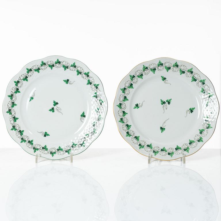 A 42-piece 'Chinese Bouquet' porcelain service and six 'Waldstein rose' coffee cups with saucers, Herend, Hungary.