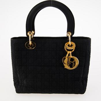 CHRISTIAN DIOR Lady Dior Handbag and Two Pairs of Tribal Earrings.
