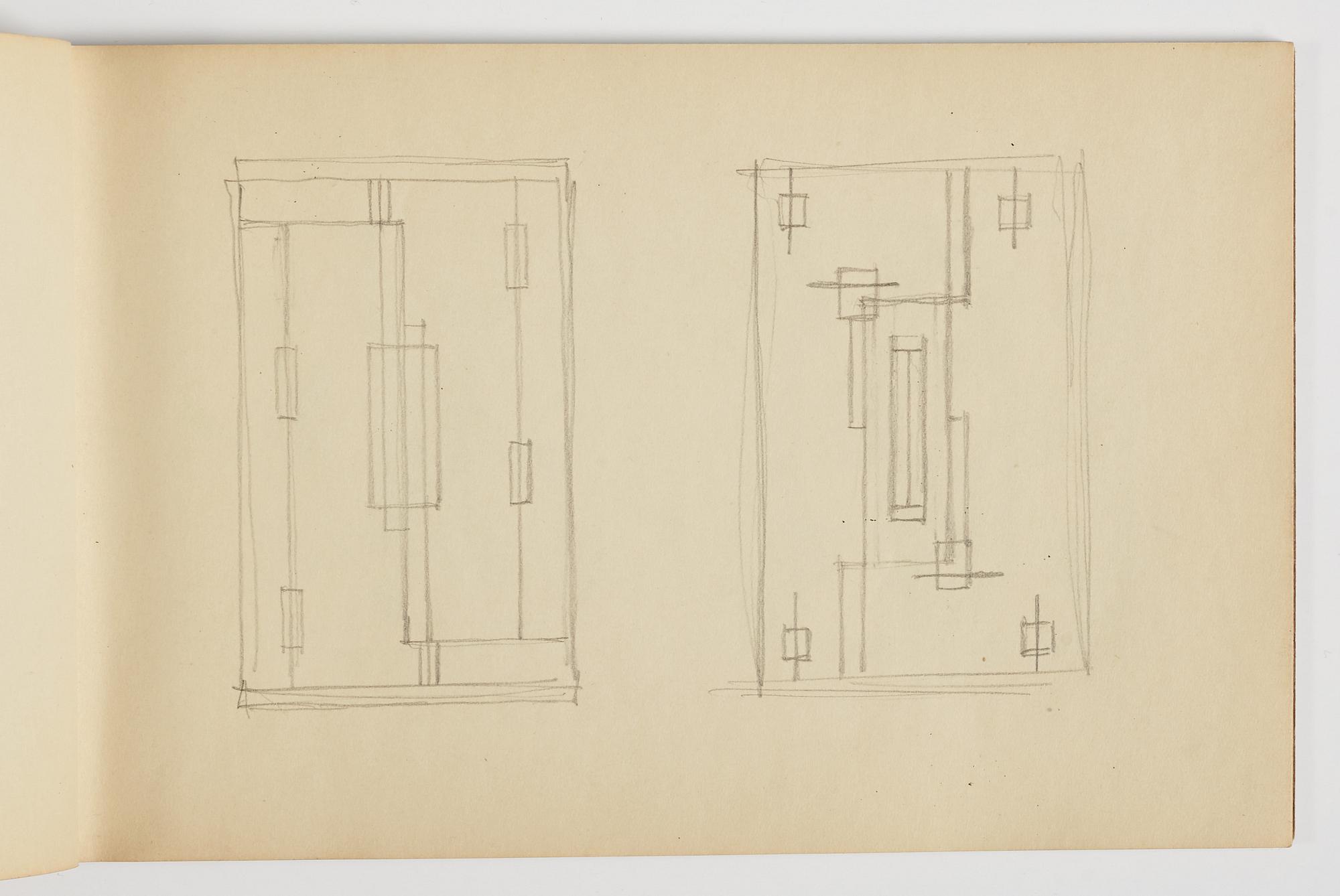 GÖSTA ADRIAN-NILSSON, skissblock, 1920/30-tal, av konstnären egenhändigt inskriberad GAN med blå färgpenna på pärmen.