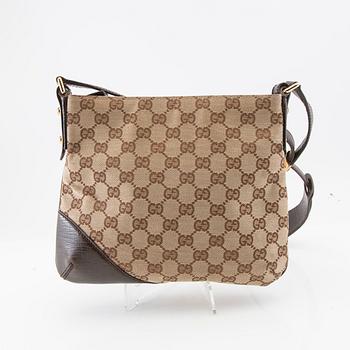Gucci, axelremsväska Horsebit Canvas Sherry Line.