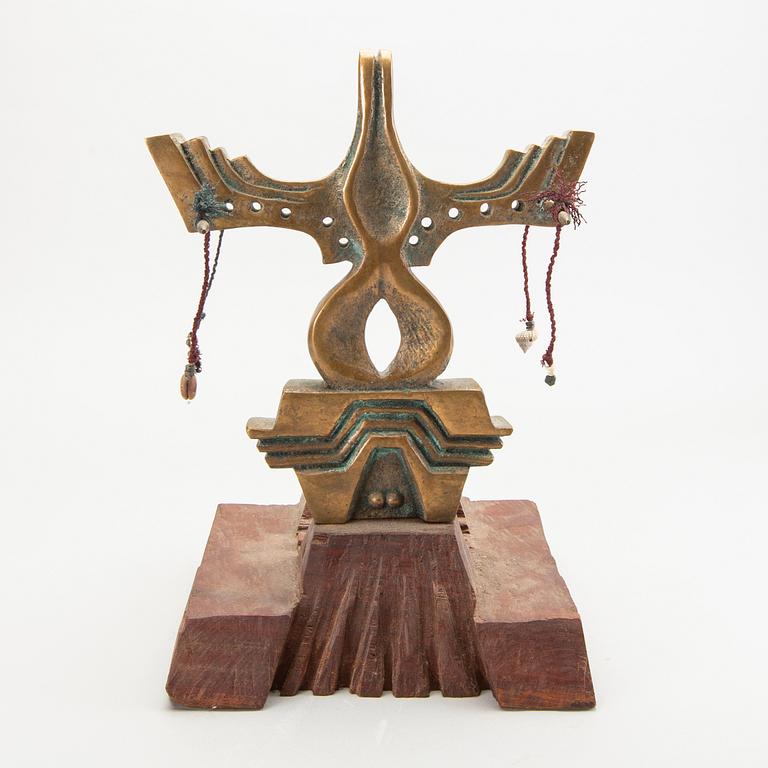 Francine Secretan, a signed and numbered sculpture of bronze and wood.