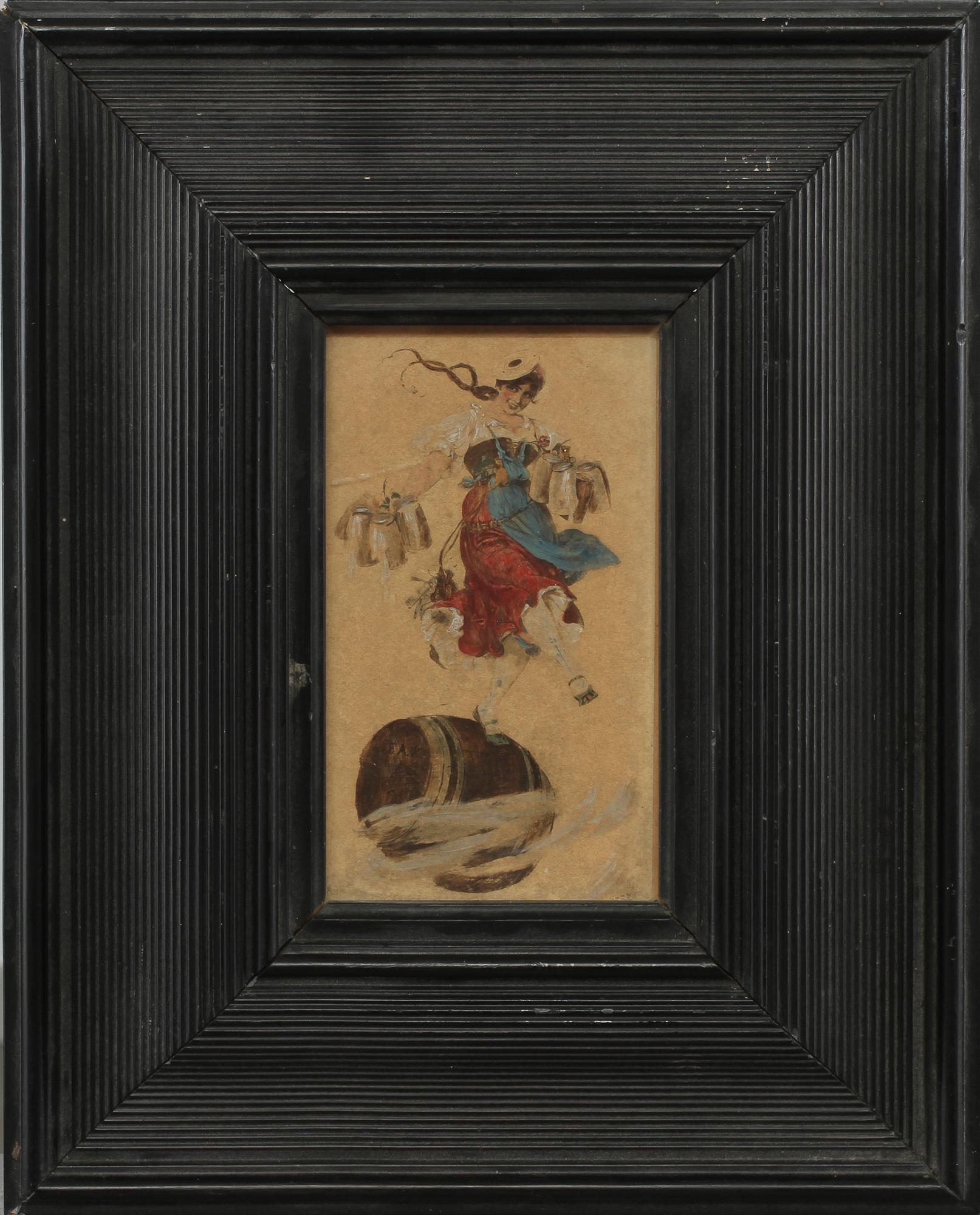 OKÄND KONSTNÄR, blandteknik, monogramsignerad FAK, sent 1800-tal.