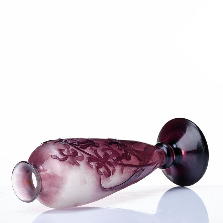 Emile Gallé, an Art Nouveau fire-polished cameo glass vase, Nancy. France.