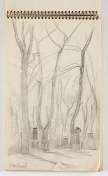 Lotte Laserstein, 10 små skissblock med teckningar.