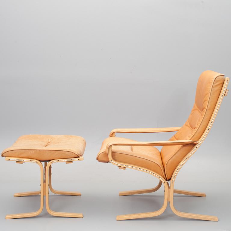 FÅTÖLJER MED FOTPALL, 2 st, Ingmar Relling, Westnofa, Norge.