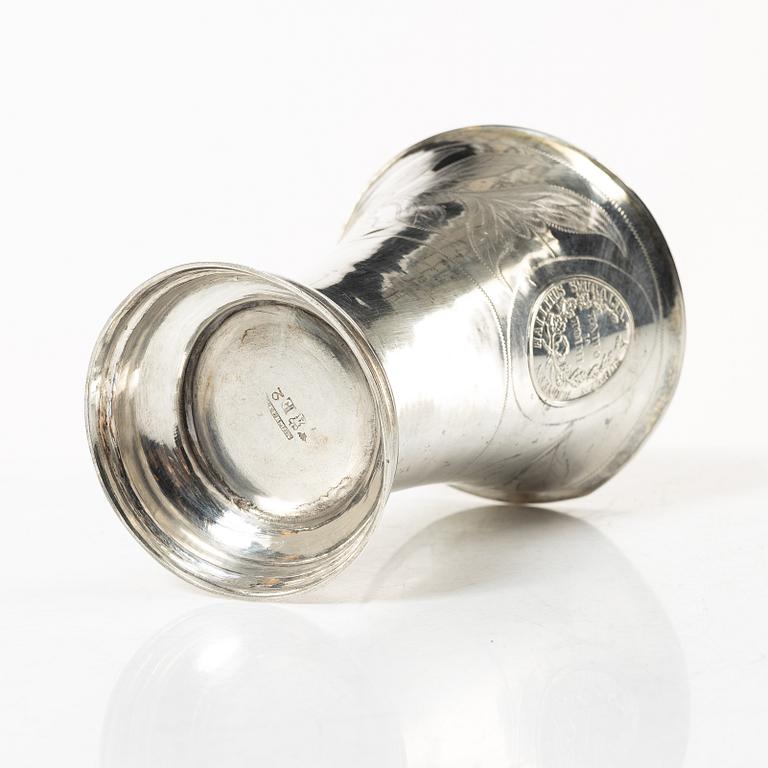 A silver beaker, mark of Carl Johan Österman, Turku, Finland 1838.