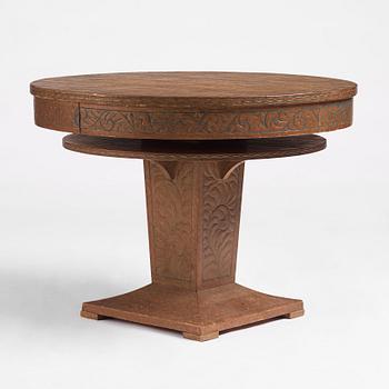 Otto Wretling, attributed to, an Art Nouveau pine table, Sweden early 20th century.