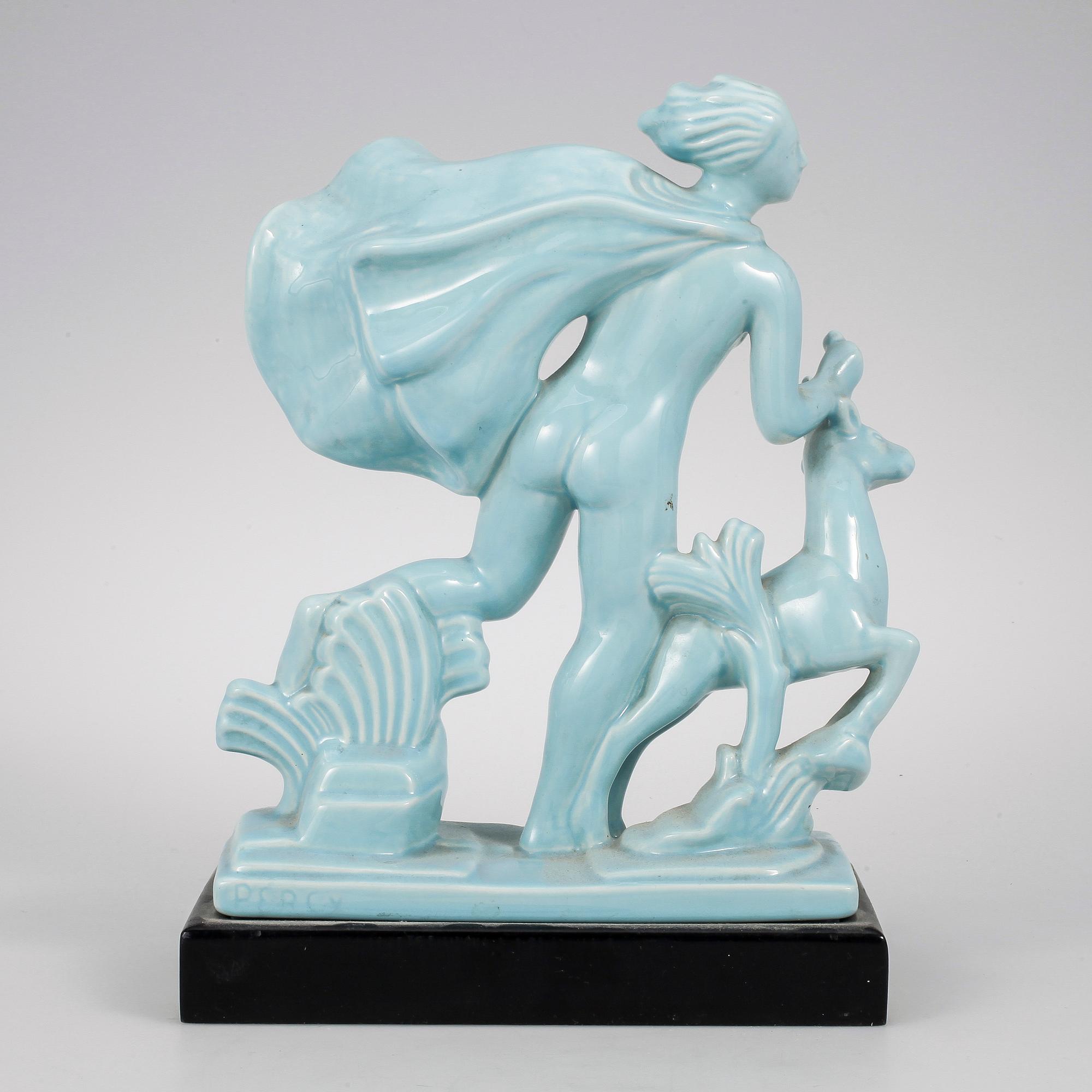FIGURIN, flintgods, "Diana" (1928-1960), Arthur Percy, Gefle Porslinsfabrik.