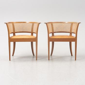 Kaare Klint, a par of 'Faaborg' chairs, Rud Rasmussen, Denmark.