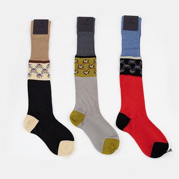 Prada, 3 pairs of silk/cotton socks, size 1.