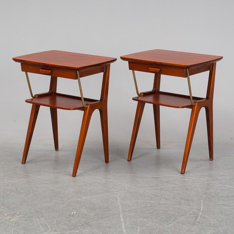 A 1940/50's pair of mahogany bedside tables.
