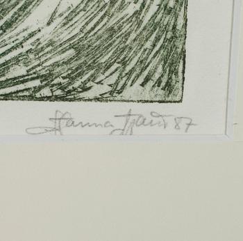 HANNA VARIS, 2 st etsningar, signerade, daterade -87 och numrerade Tpl'a 2/10.