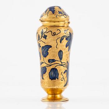 A Swedish 18th century 20K gold scent box, mark of Frantz Bergs, Stockholm 1753.