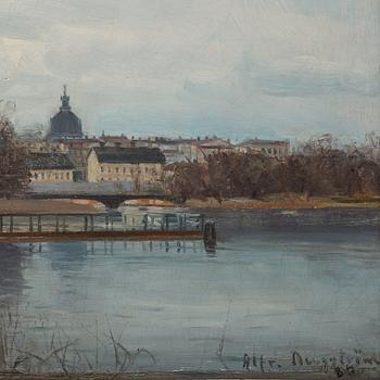 Alfred Bergström, View from Djurgården across Kastellholmen towards Söder and Katharina Church.