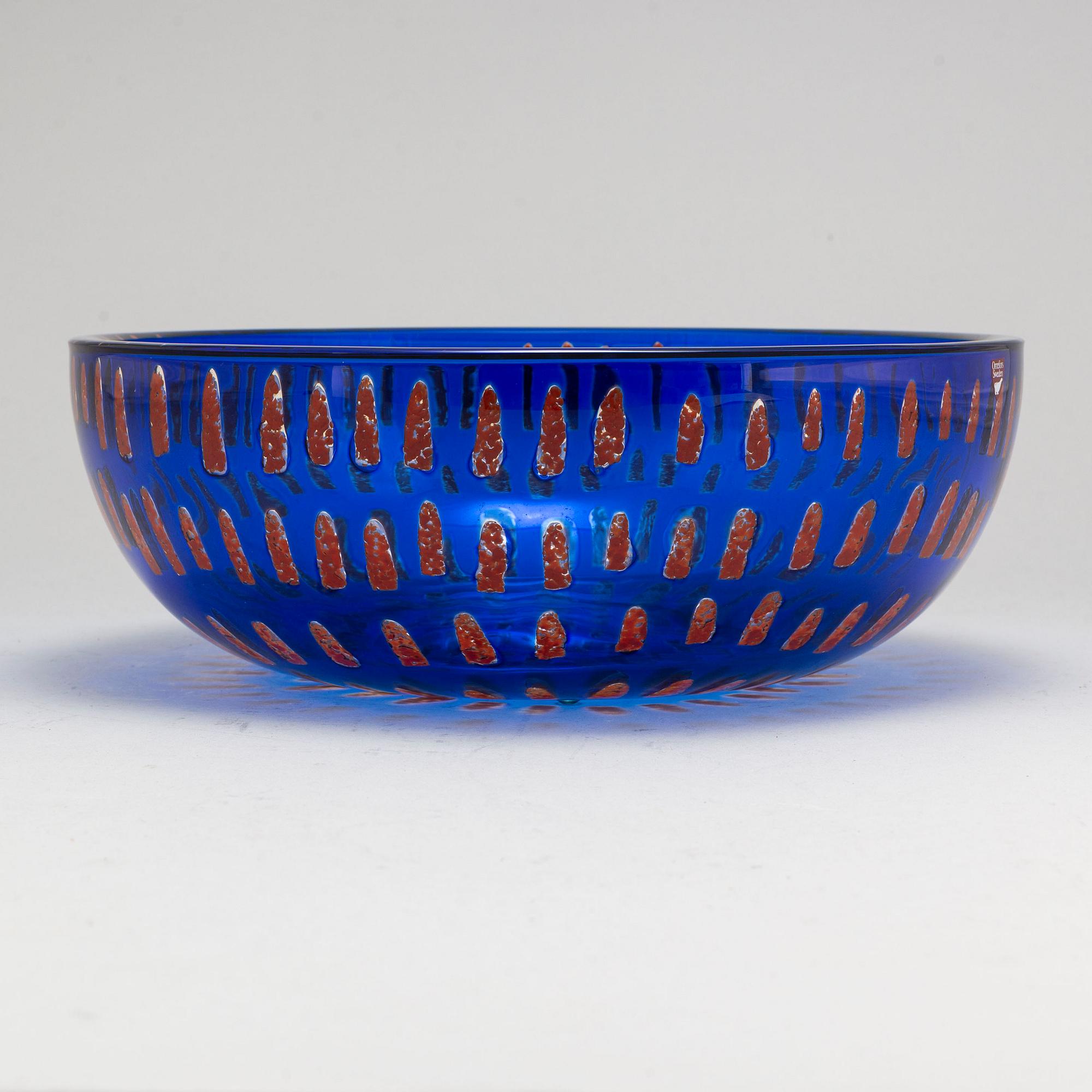 SVEN PALMQVIST, a "Ravenna" glass bowl, Orrefors, Sweden 1989.