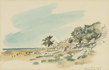 Gunnar Brusewitz, akvarell, signerad Suderslätt, L:a Karlsö och daterad 14/7-67.