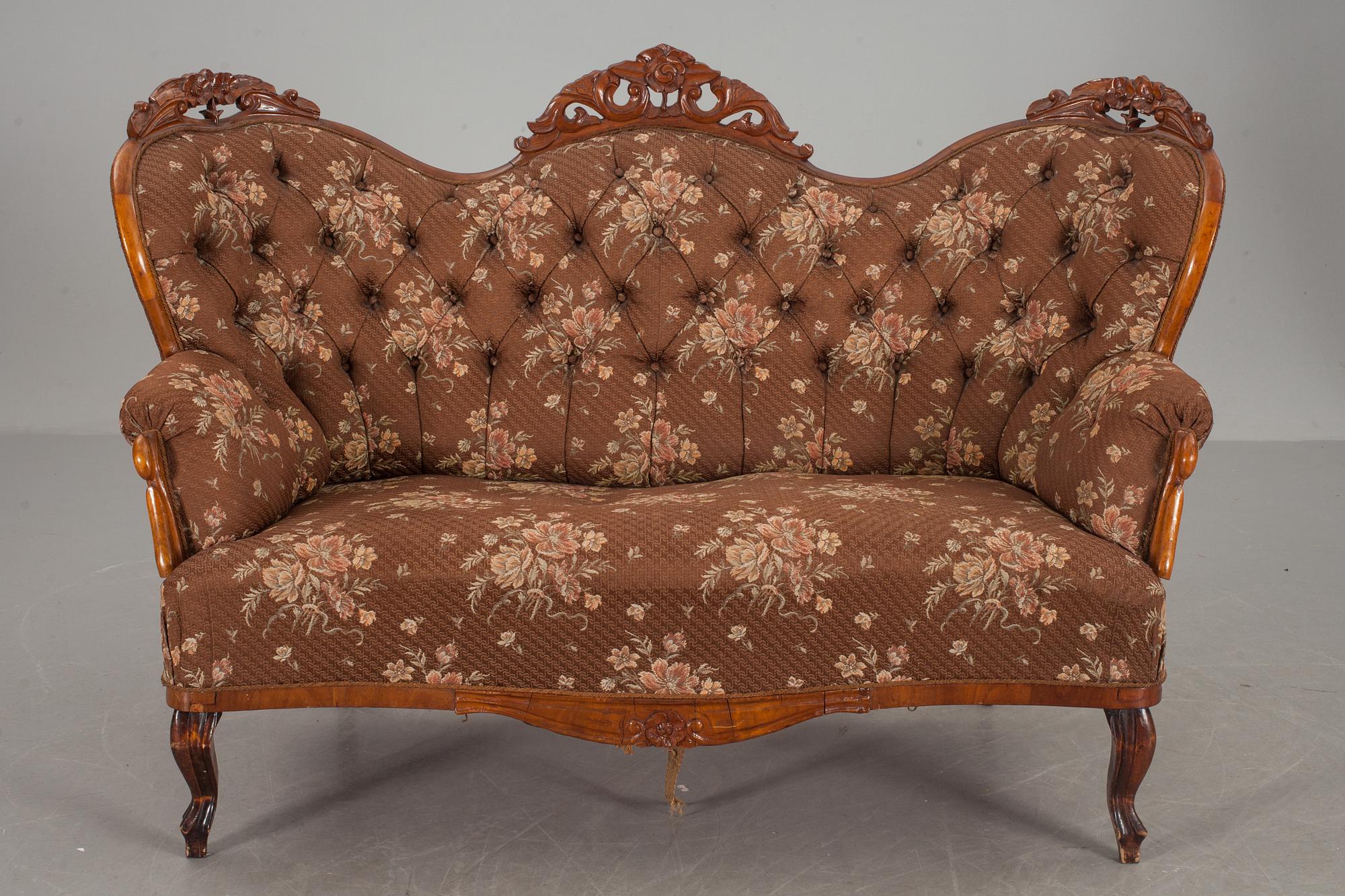 SOFFA, nyrokoko, 1800-talets andra hälft.
