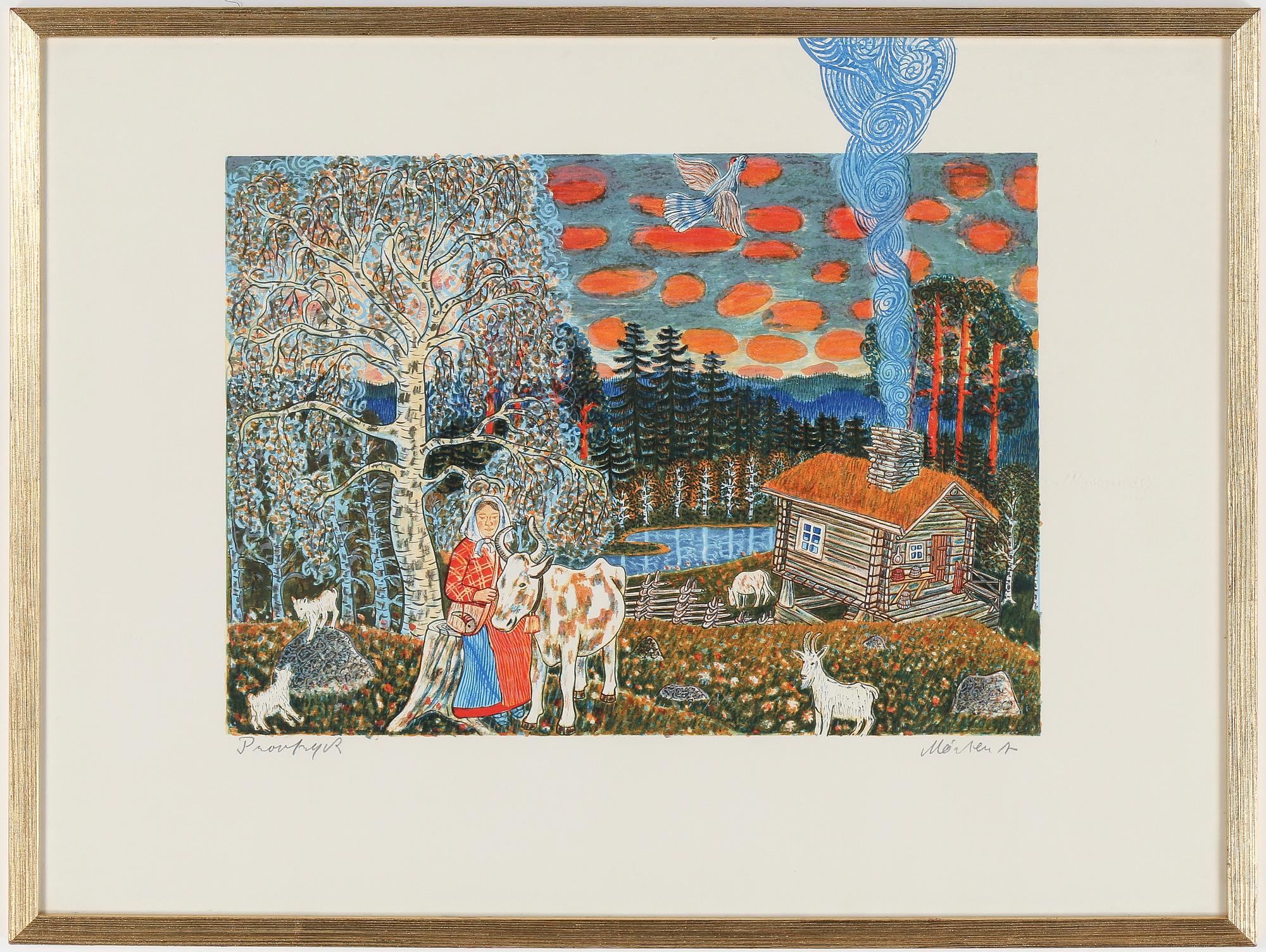 MÅRTEN ANDERSSON, färglitografi, provtryck, signerad.