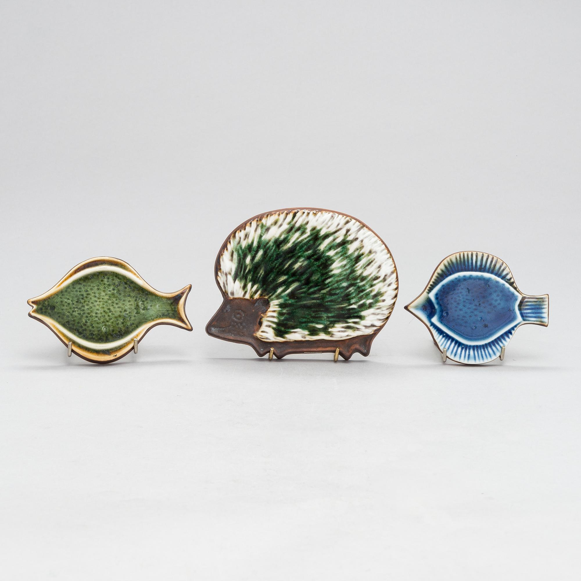 Gunvor Olin-Grönqvist, six ceramic wall decorations, all signed, for Arabia, Finland.