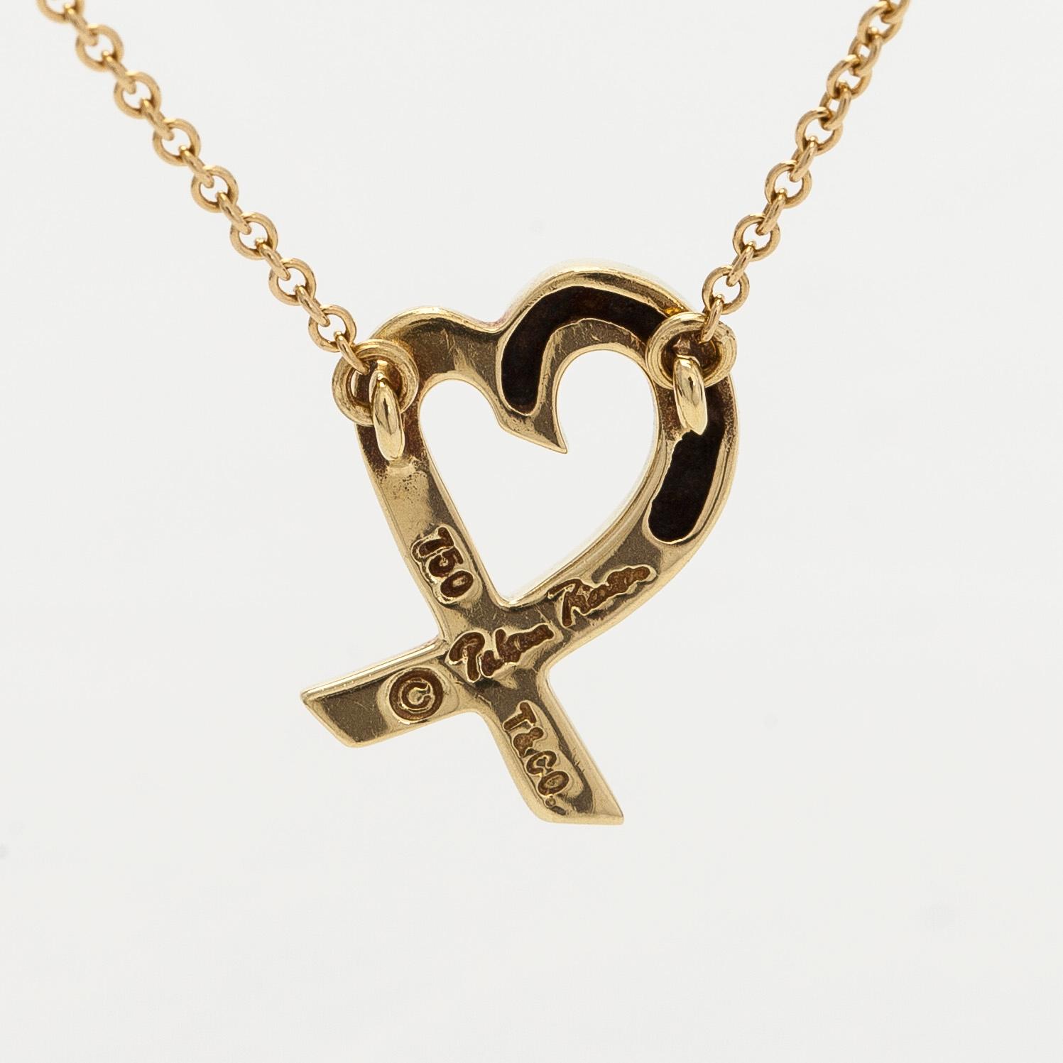 Tiffany & Co, Paloma Picasso, an 18K gold "Loving Heart" necklace.