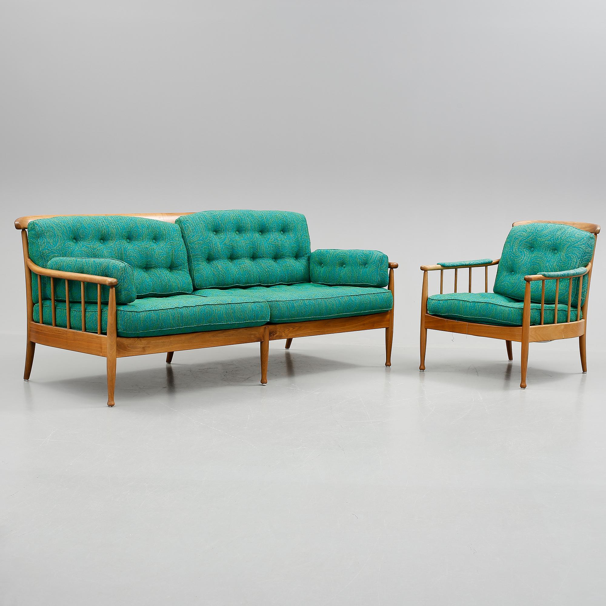 FÅTÖLJ samt SOFFA, "Skrindan", Kerstin Hörlin-Holmqvist,   OPE Möbler.