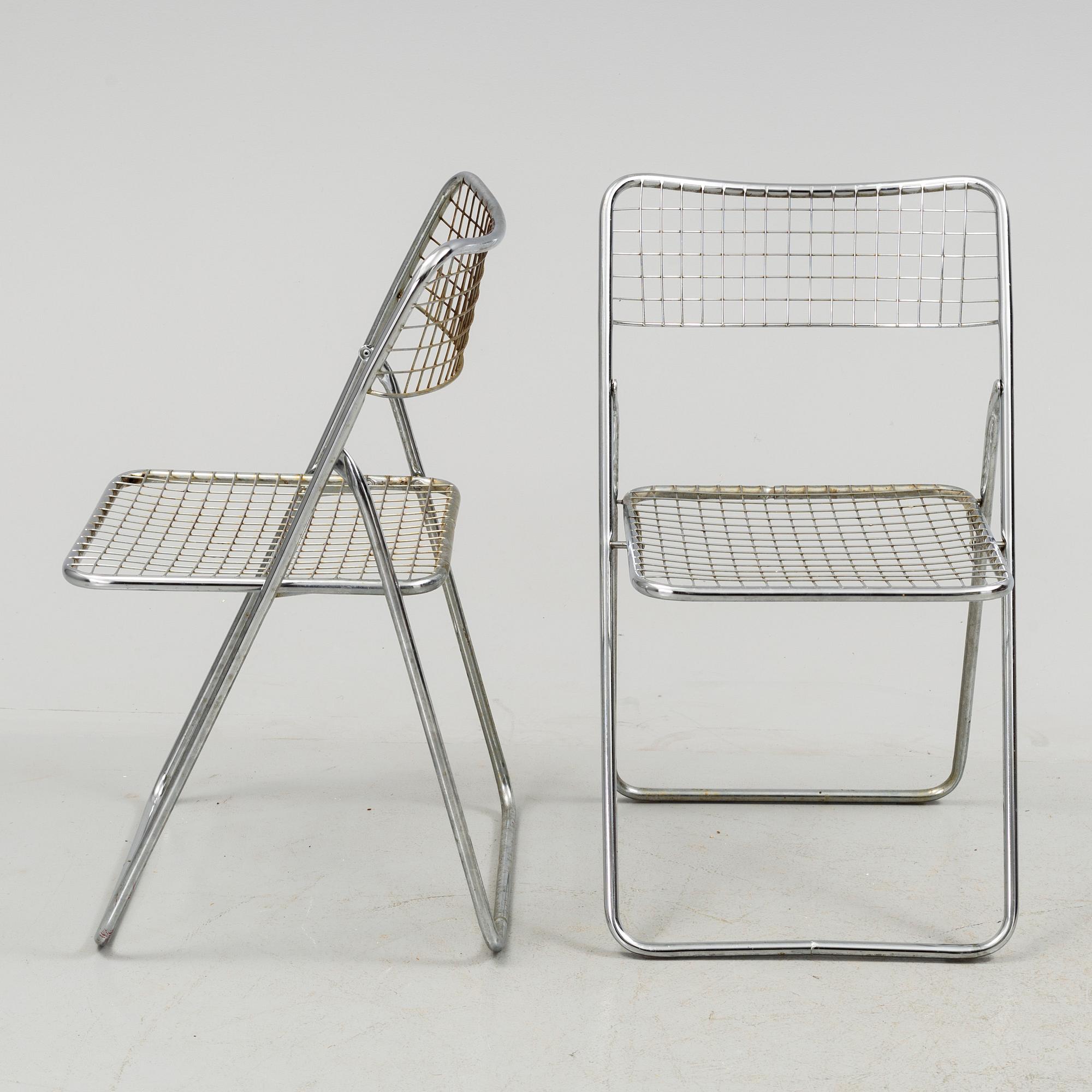 NILS GAMMELGAARD, five 'Ted Net' metal folding chairs from IKEA, 1970's/80's.