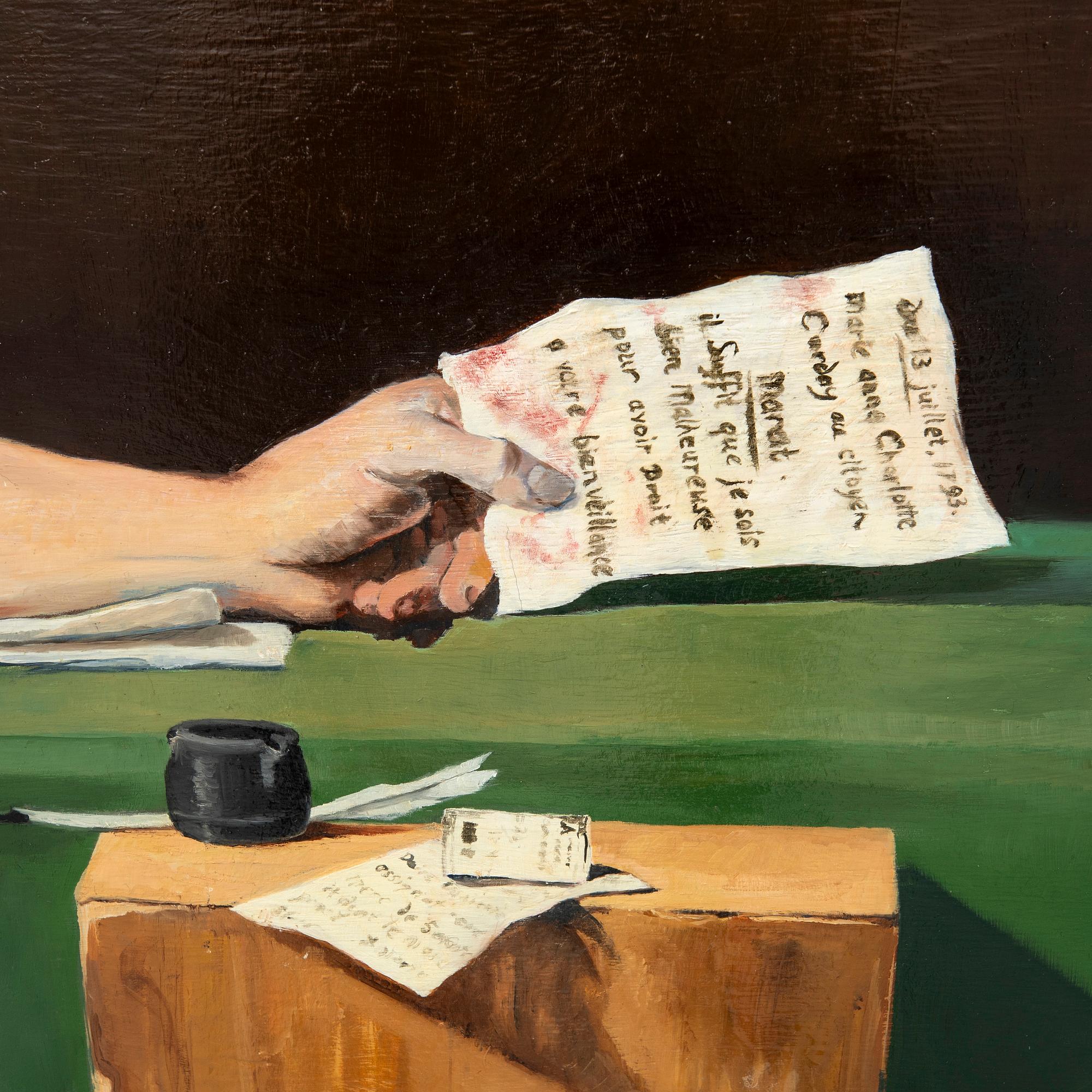 Unknown artist, "The Death of Marat" after Jacques-Louis David, 20th century.