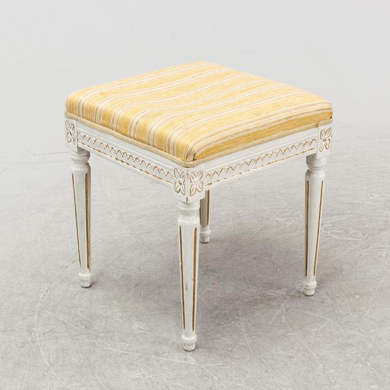 A Gustavian stool, 19th Century.