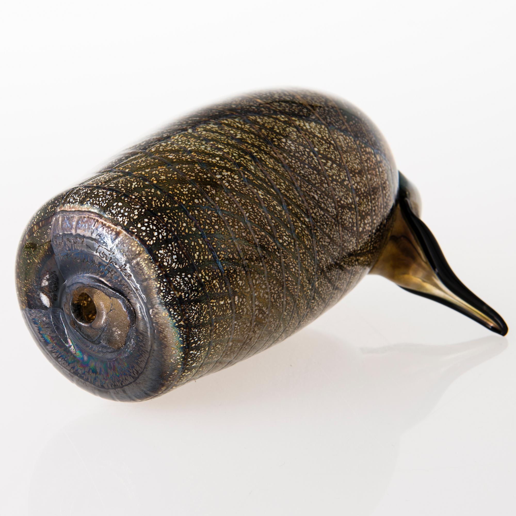 OIVA TOIKKA, a glass bird, signed Oiva Toikka Nuutajärvi.