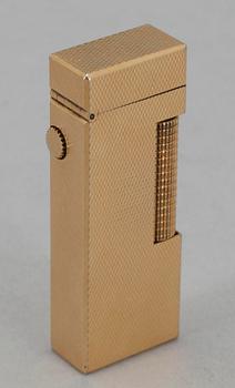 TÄNDARE, Dunhill "Rollagas", gul metall, originaletui, Made in Switzerland, 1970-tal.