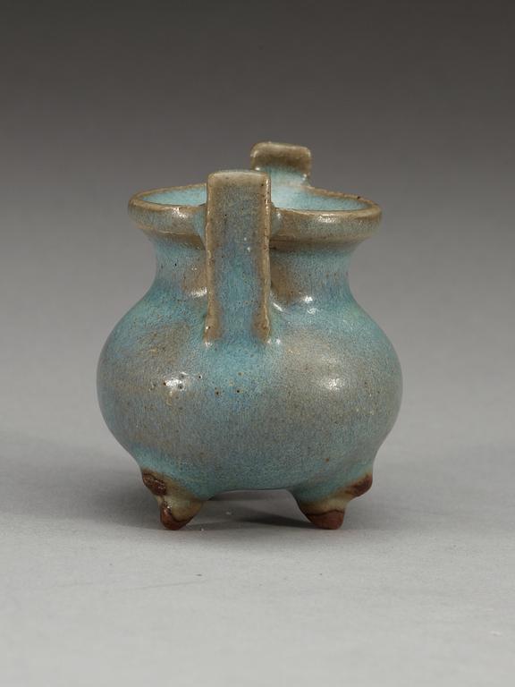 A Chün glazed tripod censer, Song dynasty.