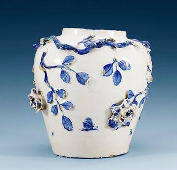 A Swedish Marieberg faience jar, dated 1765.