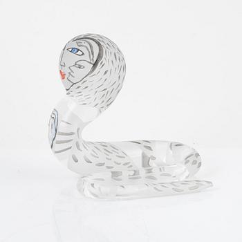 Ulrica Hydman vallien, a unique glass sculpture, Kosta, Sweden, signed.