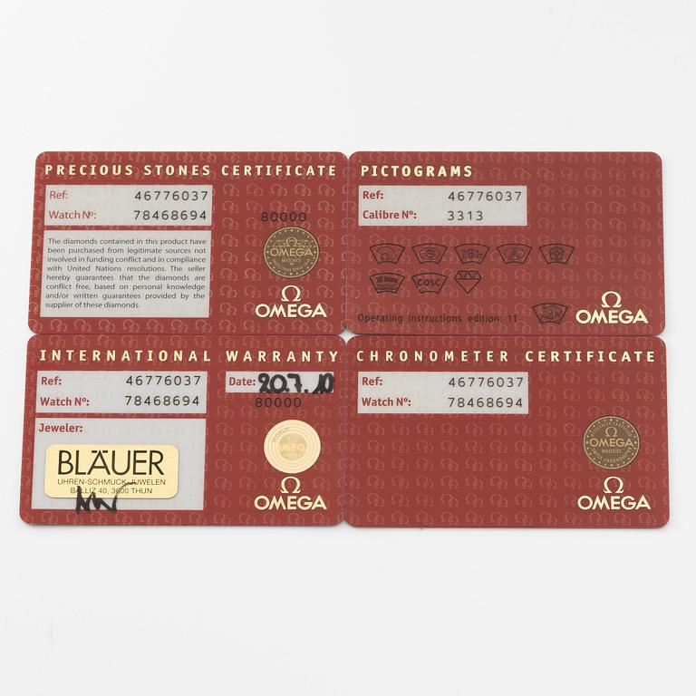 Omega, De Ville, Co-Axial, chronograph, wristwatch, 35 mm.