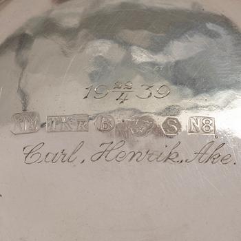 Tore Kullander, a silver bowl with handles, Borås, 1939.