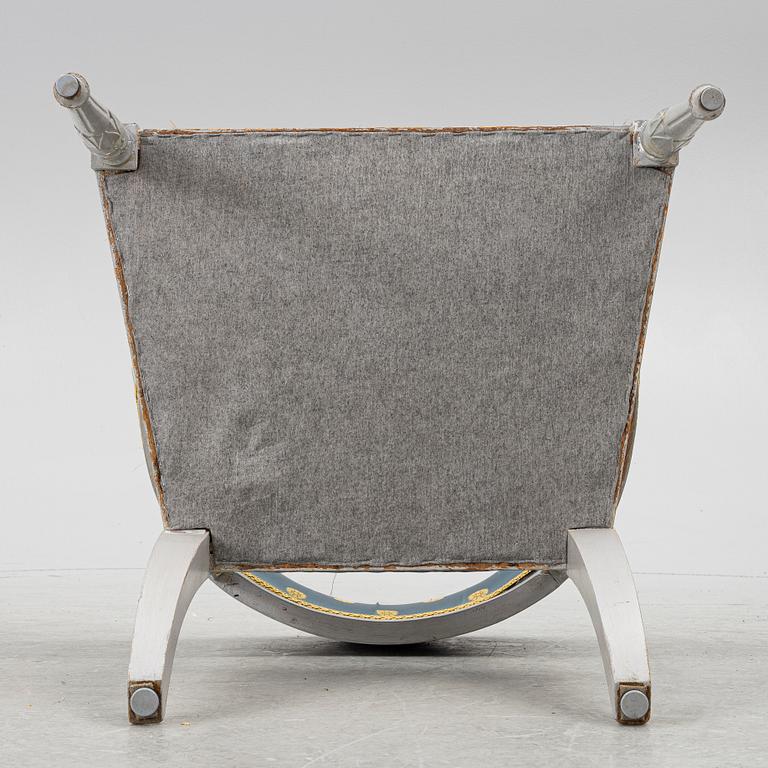 A late Gustavian style armchair, early 20th Century.