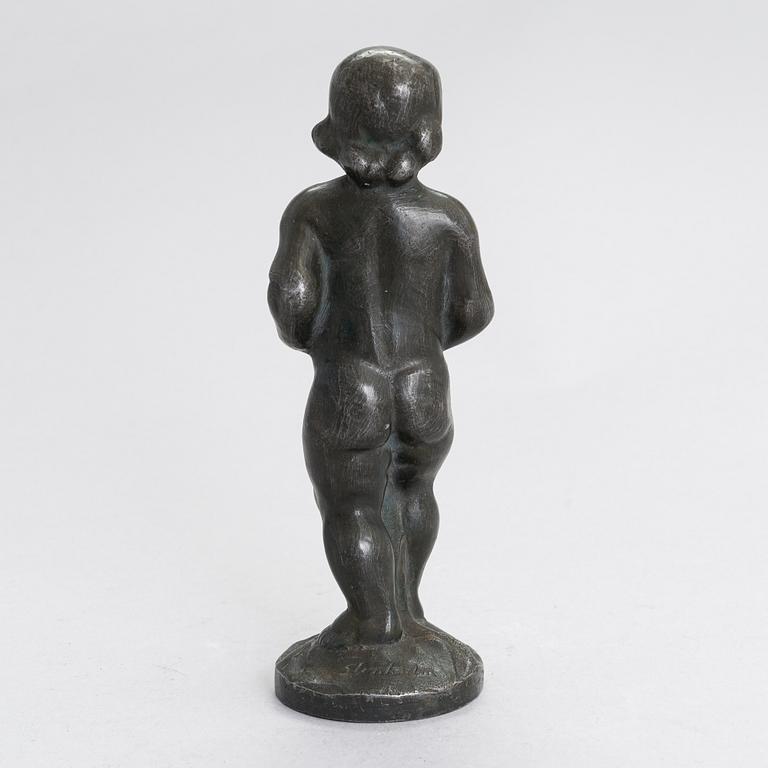 Hjalmar Stenholm, pronssiveistos, signeerattu.