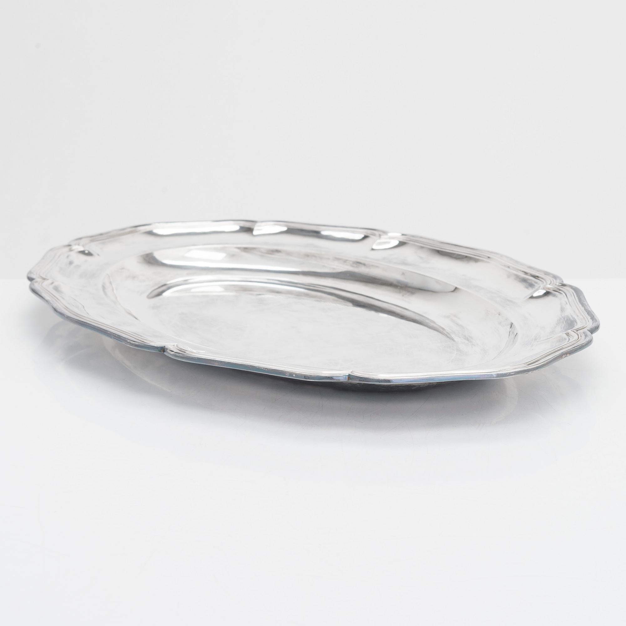 A Jezler silver platter, Switzerland mid-20th century.
