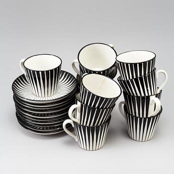 EUGEN TROST, coffee service, 12 parts, earthenware, Upsala-Ekeby Gefle, 1955-67.