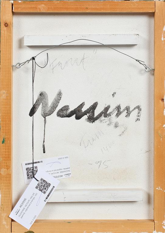 SUZANNE NESSIM, olja på pannå, signerad a tergo.